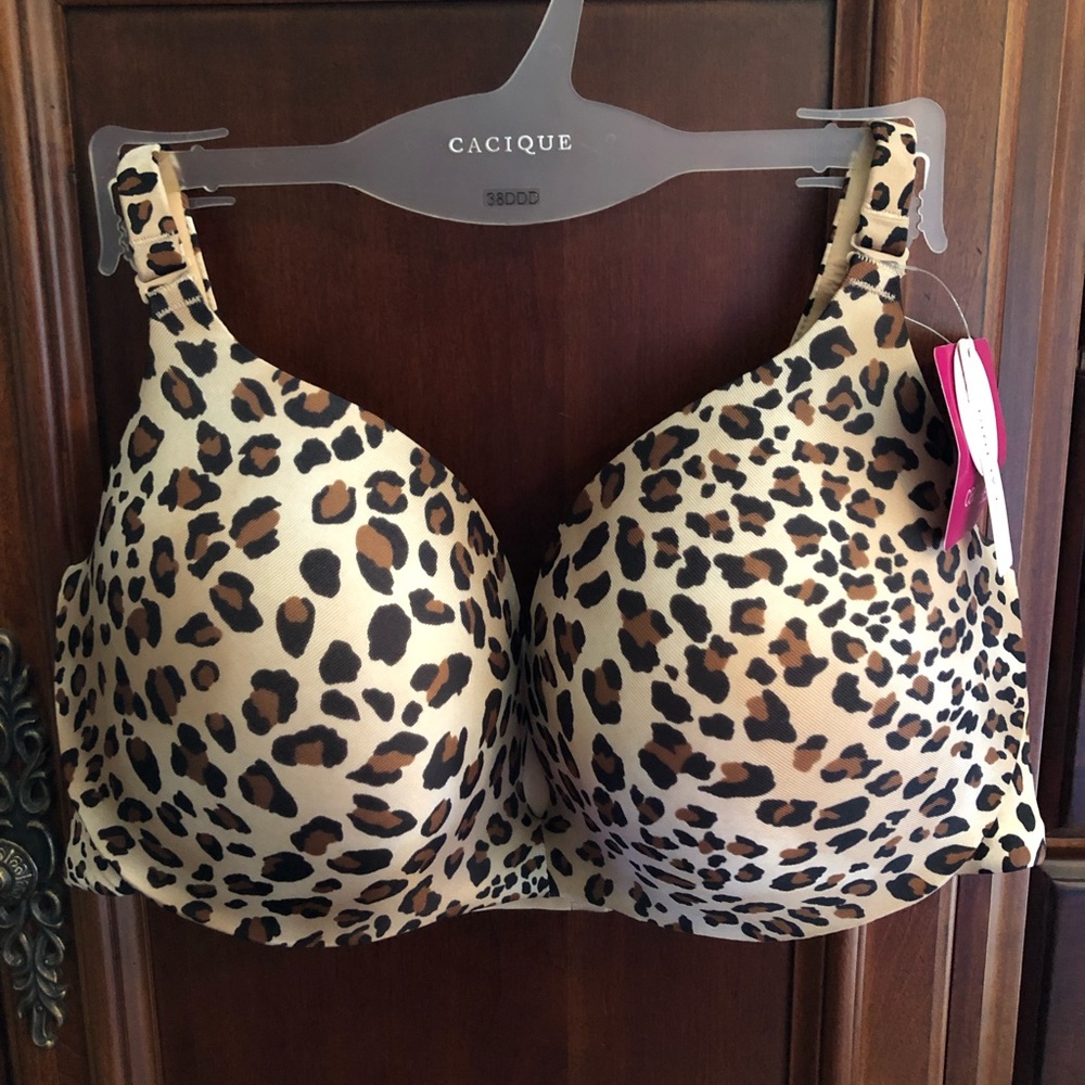 Animal Print Satin Plunge Style Bra